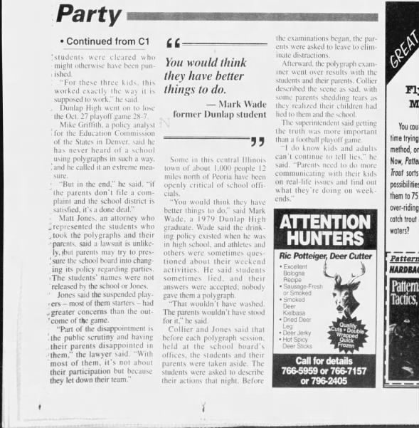 Clipping from The Sentinel